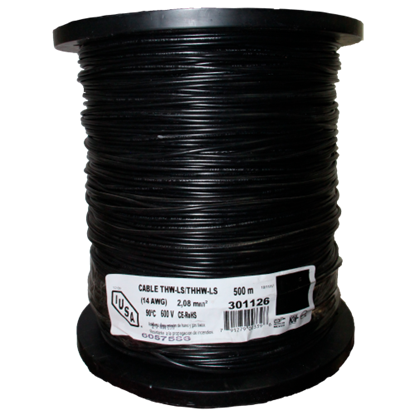 CABLE THW 14 NEGRO (500 MTS). Tubflex