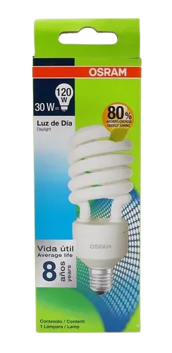 FOCO AHORRADOR DE 30 WATTS LUZ DE DIA Tubflex